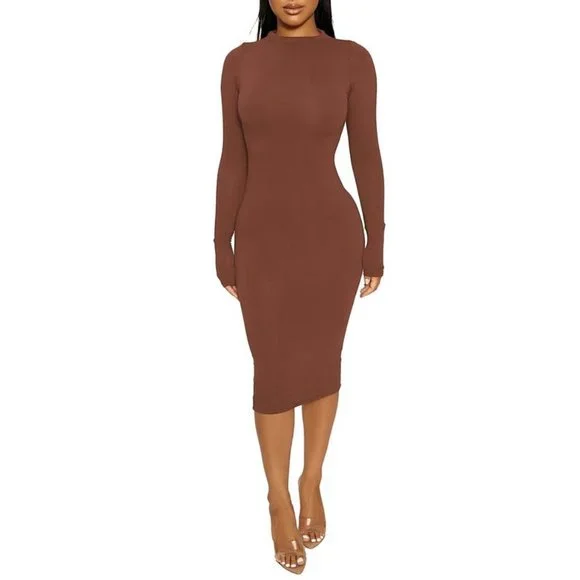 chocolate brown long sleeve midi dress In Blooms Off Shoulder Mesh Maxi Dress Chocolate main image 1